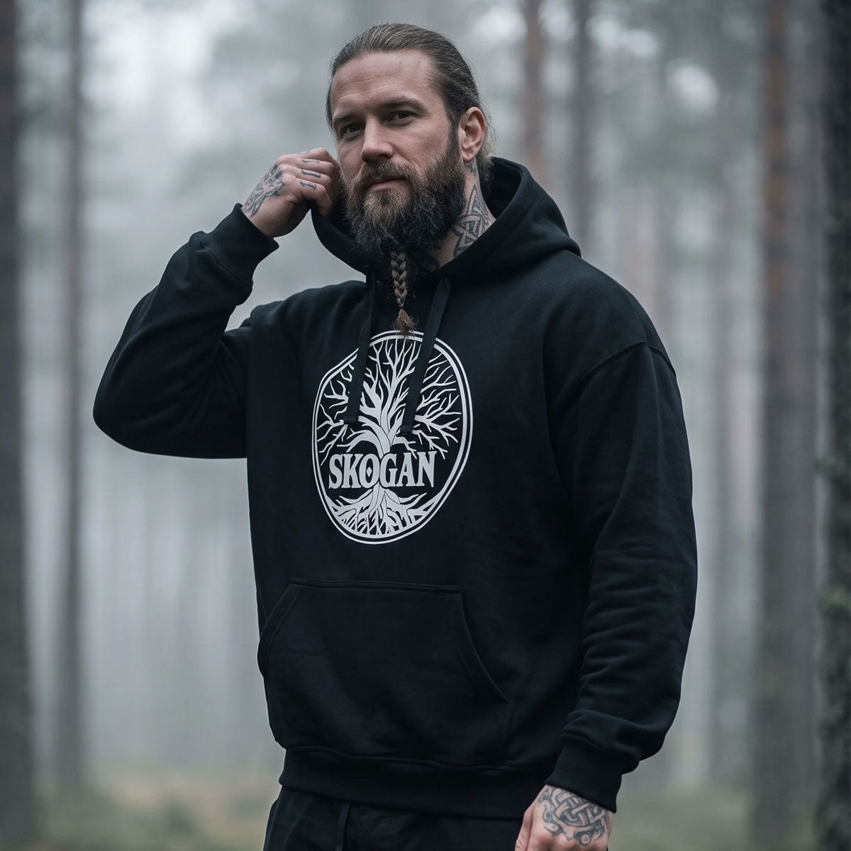 Skogan Logo Tree - Organic Oversize Hoodie